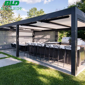 Bioclimate mái pergola có thể điều chỉnh cửa chớp cơ giới với màn hình thả xuống cơ giới tích hợp ở bên 3 - Product Image 4