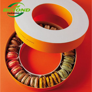 Cá Nhân Đổi Mới Mới Sang Trọng Giá Tốt Vẻ Đẹp Vòng Món Quà Thực Phẩm Macaron Đóng Gói Ngọt Ngào Bánh Cookie Bao Bì Hộp - Product Image 1