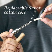 Collier respiratoire en acier inoxydable et bois avec huiles essentielles naturelles pour soulager l'anxiété et aider les adultes à arrêter de fumer