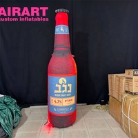 LED éclairant la bouteille de bière gonflable, logo d'impression Ballon gonflable de tasse de bière pour la publicité