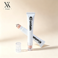 Tube de massage cosmétique pour les yeux de 20 ml, recyclable, avec logo personnalisé, emballage en plastique, tube à presser, 3 billes en métal