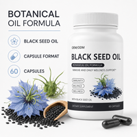 Capsules d'huile de nigelle pour le bien-être quotidien, la beauté et l'énergie, marque privée, flacon de 60 unités, pour la nutrition des adultes