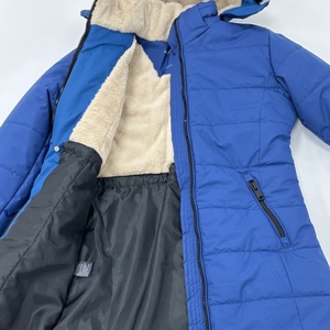 Veste d'hiver longue et solide en laine écologique veste en duvet épaissie à capuche imperméable bouffante coupe-vent vêtements en fourrure avec logo personnalisé - Product Image 3