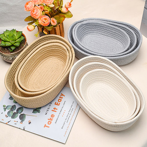 Factory Hot Sale <b>Storage</b> <b>Baskets</b> Woven Cotton Rope <b>Basket</b> Organizing Home Decoration - Product Image 3