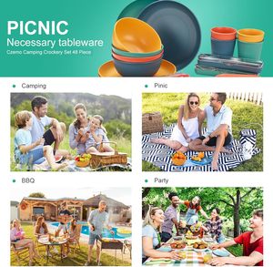 Dishwasher Safe Plastic Camping Tableware <strong>Set</strong> Reusable BPA Free <strong>Picnic</strong> <strong>Set</strong> Recyclable RPET Recycled Cup Bowl <strong>Plate</strong> Cutlery <strong>Set</strong> - Product Image 6