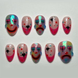 Faux ongles Qianya Halloween à pression, design 3D fantôme, araignée, toile de chauve-souris, acrylique brillant, réutilisables, cadeau de fête - Product Image 6