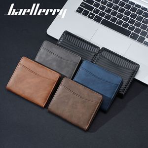 Baelberry Men's Short Wallet Minimalist Snap Clasp Card Holder Multi Color Business Card <b>Case</b> Everyday Use - Product Image 3