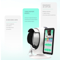 Analyseur de peau 3D par scanner facial, machine d'analyse cutanée IA 8 spectres pour la détection des points noirs et des pores en profondeur, 3 caméras d'analyse