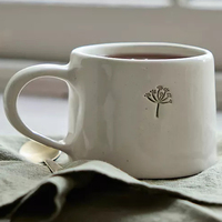 Nouveau design encre tasse Ins Style Design pissenlit tasse en céramique café petit déjeuner tasse grès tasses
