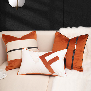 Cuscino per divano moderno di lusso arancione Villa Hotel soggiorno ricamato copricuscino <span class=keywords><strong>con</strong></span> lettera da ufficio <span class=keywords><strong>federe</strong></span> per auto - Product Image 1