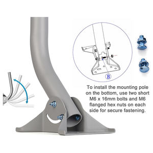 JH-Mech Poste de montaje ajustable Construcción de acero reforzado Compatibilidad universal Resistente a la intemperie Fijación firme Antena de poste <span class=keywords><strong>J</strong></span> - Product Image 4