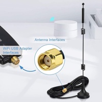 Antenne Bingfu double bande 2,4/5/5,8 GHz 9dBi à base magnétique MIMO RP-SMA mâle (lot de 2) pour routeurs Wi-Fi et caméras IP de sécurité