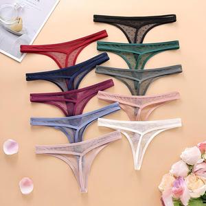 กางเกงในผู้หญิงแบบจีสตริงผ้าตาข่ายลายจุด เซ็กซี่ ระบายอากาศได้ดี ขายส่ง - Product Image 1