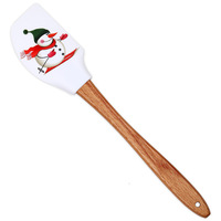 Spatule en silicone de qualité alimentaire résistante à la chaleur, grattoir à manche en bois, ustensile de cuisine, outils pour gâteaux