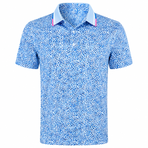 Polo de golf personnalisé pour homme, imprimé intégral, performance, motif abstrait, séchage rapide, respirant, extensible, OEM ODM, marque privée - Product Image 5