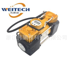 Weitech Dual Cylinder Air Compressor 12V DC Portable Tire Inflator With LCD Display For <b>Car</b> MPV - Product Image 2