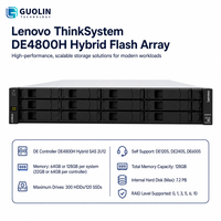 Lenovo ThinkSystem DE4800H 2U12 LFF, Sistema de Almacenamiento SAN Empresarial, Controlador Híbrido Flash Array Dual Activo