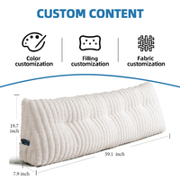Coussin de tête de lit SUREWALHOME pour s'asseoir droit, coussin triangulaire, coussin de soutien dorsal confortable pour lit, canapé