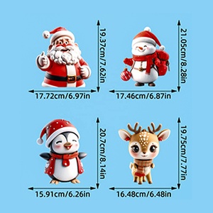 Hạnh Phúc giáng sinh PVC tường <span class=keywords><strong>Sticker</strong></span> Set Cây giáng sinh bông tuyết bức tranh tường Santa Claus Elk cửa sổ Đề can dán - Product Image 3