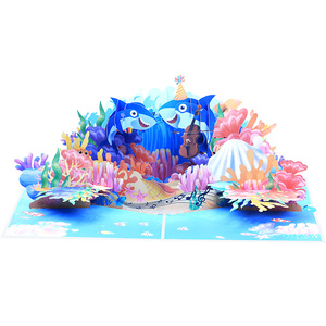 <span class=keywords><strong>3D</strong></span>-Popup-Karte-Handgemachte Papier kunst zum Thema Ozean zum Geburtstag Jubiläum Weihnachten Vatertag-Einzigartiges Gruß<span class=keywords><strong>karten</strong></span> geschenk - Product Image 5