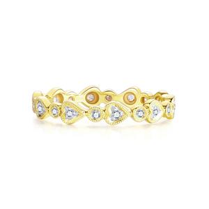 Lujo 18K oro amarillo diamante joyería Simple antiguo en forma de corazón anillo de dedo pequeño 1 gramo anillo de bodas - Product Image 1