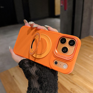 Mat de luxe <span class=keywords><strong>360</strong></span> °   Coque de téléphone en silicone avec support magnétique rotatif en métal et béquille anneau pour iPhone 17 16 15 14 13 Pro Max - Product Image 5