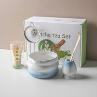 Kit de Cérémonie du Matcha Personnalisé Style Japandi 2026 Fait Main – Ensemble Cadeau de 4/5/7/8 Pièces en Céramique avec Bol à Matcha et Support Chasen