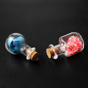 Mini bouteilles en verre, flacons de sorcellerie en verre, bouchon en liège, bouteille à vœux transparente, bouteille porte-bonheur, bouteille flottante, petits pots - Product Image 3