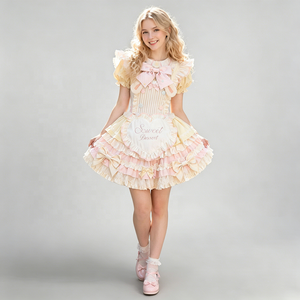 Robe Lolita à double nœud, mignonne et tendance, jupe bouffante de princesse, tenue de cosplay anime pour femme adulte, idéale pour les fêtes d'anniversaire - Product Image 1