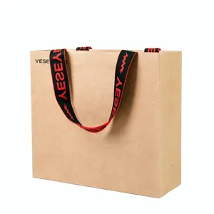 A buon mercato Logo personalizzato per la bellezza di moda Packaging lucido cosmetico Shopping Bag in carta Kraft sacchetti di imballaggio