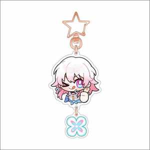Honkai Star Rail portachiavi Anime versione Q carino <span class=keywords><strong>marzo</strong></span> 7th portachiavi uomo <span class=keywords><strong>donna</strong></span> Kawaii figura acrilico fiocco di neve portachiavi ciondolo regalo - Product Image 5