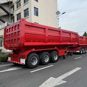 Semi-remorque benne basculante arrière en U pour charges lourdes, 3 ou 4 essieux, capacité de chargement 60/70/90 tonnes, fabrication chinoise - Product Image 5