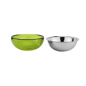 New Design Home Acrylic Salad Bowl Serve-chilled Set With Ice Chiller Base Stainless Steel Serving Bowl For Kitchen Food