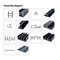 Profilé mince en alliage d'aluminium série 6000 de 5 mm, verre trempé T3~T8 pour armoires de cuisine, placards, découpes CNC, décorations de meubles
