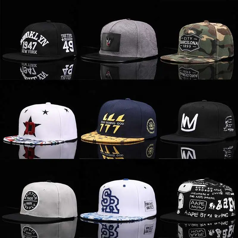 Yeni tasarım moda hip hop snapback kapaklar düz ağız özel şapka