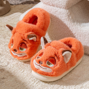 Pantuflas de algodón gruesas antideslizantes para toda la familia, para otoño e invierno, para hombres y mujeres, aptas para interiores y exteriores. - Product Image 4
