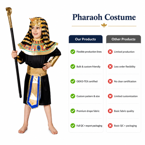 Baige 2026 Party Role Play Robe Performance Set Kids Children <strong>Egyptian</strong> <strong>Pharaoh</strong> Cosplay <strong>Costume</strong> for Halloween - Product Image 4