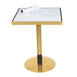 التجارية الفاخرة مصمم المستوردة أسود الزفاف مربع حجر أعلى طاولات طعام المطعم - Product Image 1