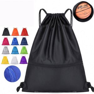 Sac à dos léger et portable avec cordon de serrage pour hommes et femmes, idéal pour le sport, le fitness, le basketball, sac multifonction en Oxford avec fermeture éclair - Product Image 3