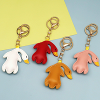 Nouveau Charm de Sac Créatif en Cuir PU, Ornement Animalier Durable de Dessin Animé, Pendentif de Sac Canard Rôti