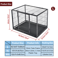 Cage pour chien XXL en métal à motif solide avec plateau en plastique Grande cage pour chien