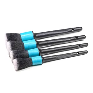 AUTO TIGER Blue 4-piece set super soft cleaning brush car interior dust removal / cleaning brush car detail brush with handle
