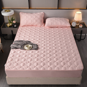 Protector de Colchón de Tela Cepillada <span class=keywords><strong>Impermeable</strong></span> y <span class=keywords><strong>Transpirable</strong></span> con Patrón Acolchado en Relieve de Diseño Mullido y Suave Sábana Bajera Cubrecama - Product Image 1