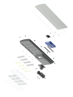 Lampadaire solaire intégré 2-4 modules IP66 en acier galvanisé
