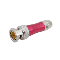 Stock BNC macho enchufe HD SDI 75-5BNC adaptador de núcleo de cobre cabezal de soldadura Cable de vídeo BNC enchufes conector de monitoreo chapado en oro