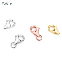Accessoires en gros : Fermoir mousqueton en argent sterling 925 pour colliers et bracelets, composant pour la fabrication de bijoux DIY