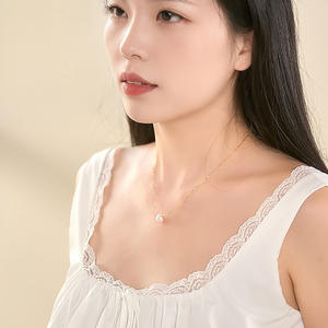 สร้อยคอจี้ไข่มุกทะเลตาฮิติ 9-10 มม. สีออโรร่า ดีไซน์เรียบหรูแบบเจ้าหญิงไดอาน่า ทอง 18K สำหรับผู้หญิง สไตล์หรูหราเบาๆ - Product Image 2