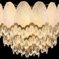Lampe suspendue GRSD de luxe en cristal multicouche doré pour salon et salle à manger