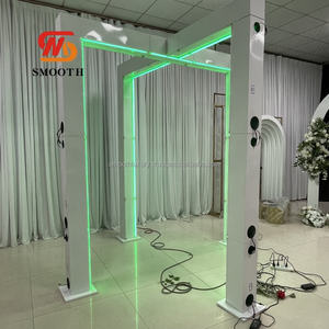 SMOOTH 8FT White Metal <b>Cross</b> <b>Top</b> Chuppah Mandap Smooth Rectangle Wedding Backdrop for Indian Events Decorations - Product Image 3