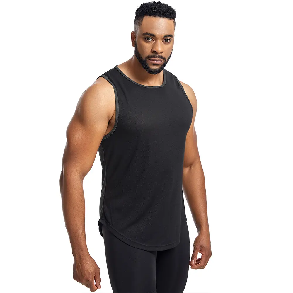 Manufacturer Wholesale Custom Cotton Breathable Sleeveless Loose Sports Workout Tank Top Men Gym Vest